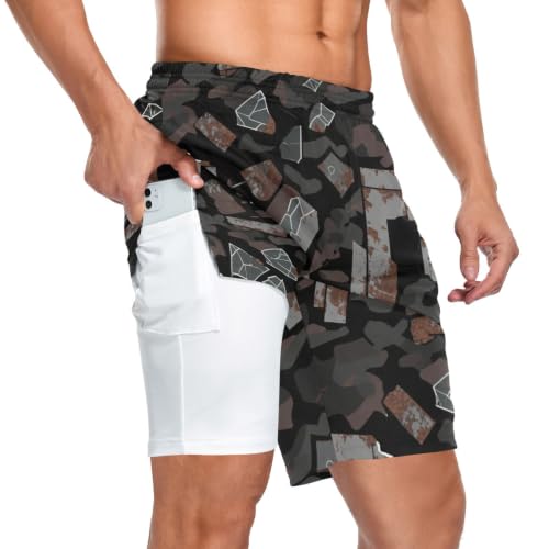 Short de sport 2 en 1 pour homme avec boucle de serviette