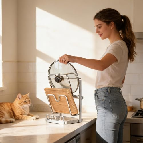 Support de couvercle de casserole pour optimiser armoire et placard - 8