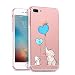 iPhone 7 Plus Case,Cute Novelty Animal Pattern on Soft TPU Silicone Protective Skin Ultra Slim & Clear with Unique Design Gift Bumper Back Cover for iPhone 7 Plus,Elephant & Bunny P006