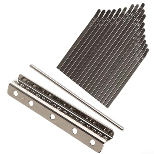 ToolsEvery - Kalimba Kit de 17 touches de rechange avec chevalet et selle pour piano à pouce DIY Composants d'accordage en acier fabriqués à la main, facile à installer et à jouer, idéal pour les musiciens et les