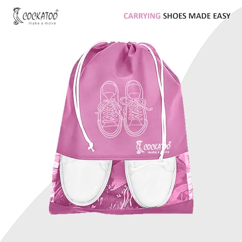 Image of Cockatoo Shoe Bag for Travel & Storage, Women & Men, Travelling Shoe Storage Bag, Shoe Storage Organizer Bag - Pack of 6 Shoe Pouch(13 x 17.32 Inch)