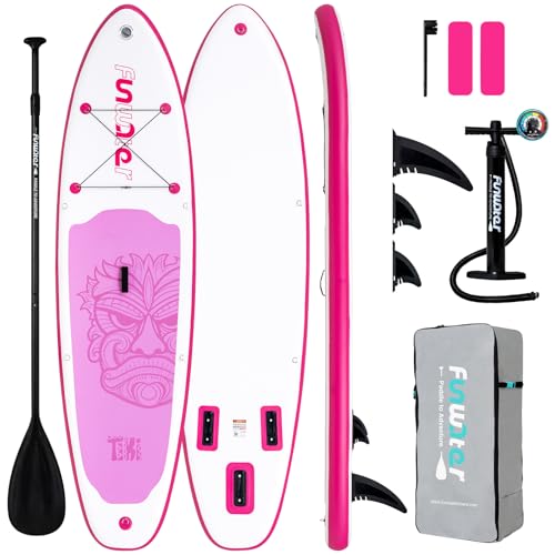 FunWater SUP Inflatable Stand Up Paddle Board 10'6×33'×6' Ultra-Light Inflatable Paddleboard with ISUP Accessories,Fins,Adjustable Paddle, Pump,Backpack