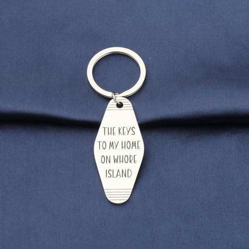 CENWA Ron Quote The Keys To My Home On Whore Island Keychain Movie Inspired Gift (whore island K)4