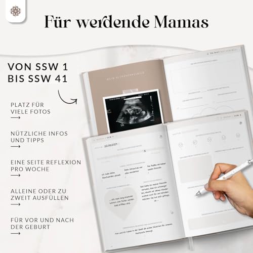 Lebenskompass® Schwangerschaftstagebuch "GLÜCK" Schwangerschaftsbuch für Erinnerungen… – Ansicht 4