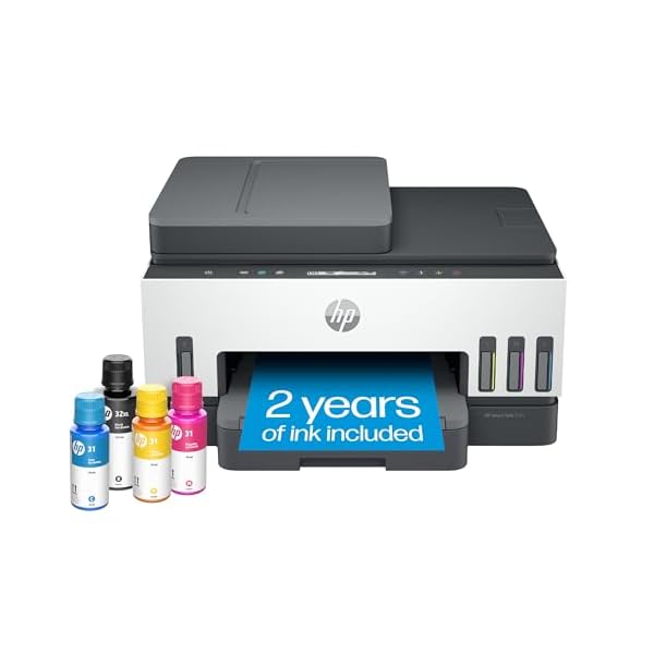 HP Smart -Tank 7301 Wireless All-in-One Cartridge-free Ink Printer, up to 2 years of ink included, mobile print, scan, copy, automatic document feeder (28B70A), Gray