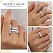 TOBENY Stackable Silver Rings for Women Non Tarnish Dainty Stacking Cubic Zirconia Thumb Ring Set Trendy Statement Promise Wedding Bands Engagement Rings for Women Size 5 6 7 8 9 10 11