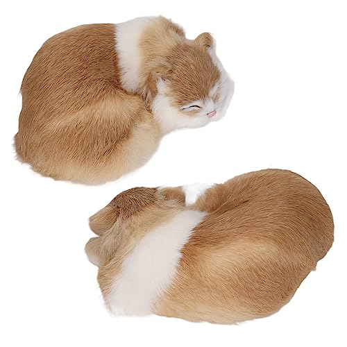 Estatueta de Gato Adormecido Peludo de Pelúcia para Gato Adormecido Brinquedo de Gato Adormecido Rea