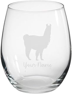 Personalised Llama Engraved Stemless Tumbler Glass, Gift for Women, Gift for Men, Llama Gift