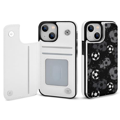 適用 iPhone15ProMax用ケース 手帳型 スリッパ サッカーボール スマホケース カード収納 スタンド機能 アイフォン15ProMaxケース 耐衝撃 PUレザー カバー 財布型 Case