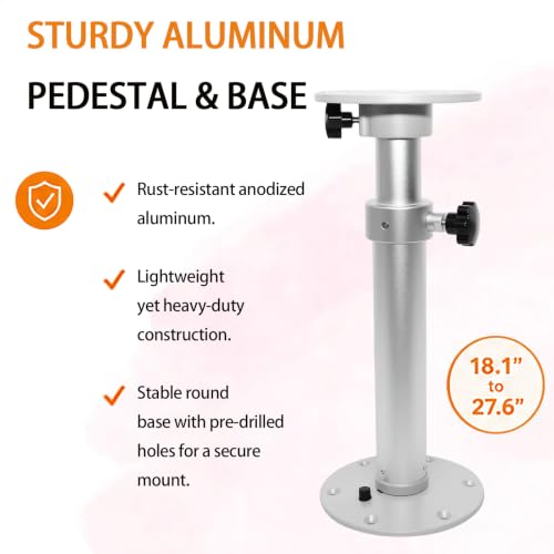 Mesa de comedor para RV con sobre efecto mármol y acabados premium de aluminio 7