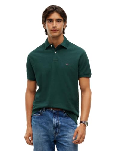Image of Tommy Hilfiger Men's Short Sleeve Polo Shirts in Classic Fit with Stretch and Organic Pique Cotton