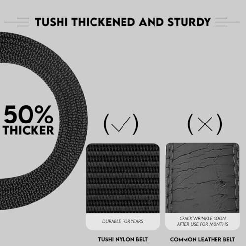 Image of TUSHI Ratchet Golf Casual Belt for Men, Nylon Web Tactical Work Belt with Automatic Slide Buckle