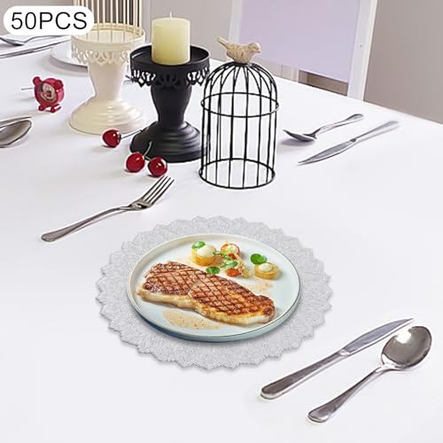 50 Platos Decorativos Redondos de Plástico 13 Pulgadas miniatura 3