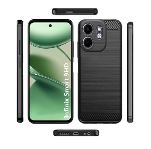 Image of Bintage Silicon Matte Rubber Hybrid Case Back Cover for Compatible Model with Infinix X6532C / Smart 9 HD - Black