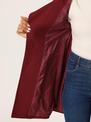 Image of Allegra K Women's Winter Elegant Stand Collar Overcoat Long Belted Pea Coat