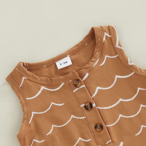 Ciycuit Baby Boy Sleeveless Romper Newborn 0 3 6 9 12 Months Summer Clothes Brown 0-3 Months #TOP1