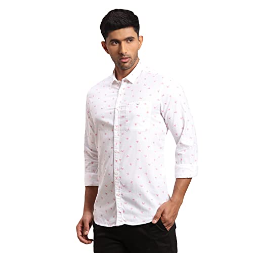 Image of Colorplus Men's Pure Cotton Print Pattern Contemporary Fit Regular Collar Full Sleeve Casual Shirt