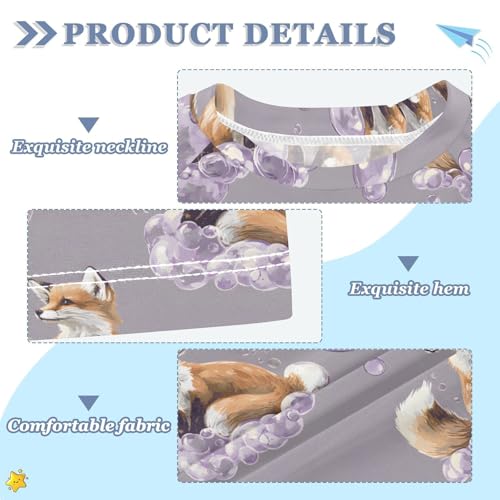 ALAZA Kids Rash Guard Boys Toddler Swim Shirts Short Sleeve Fox Dream Bubble UPF 50+ 3T3