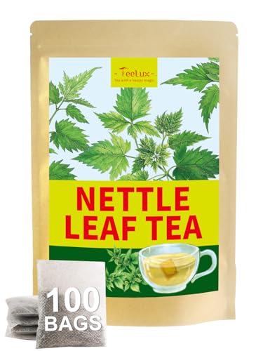 TeeLux Nettle Leaf Tea Bags, Stinging Nettle Tea, Caffeine Free, 100 Count
