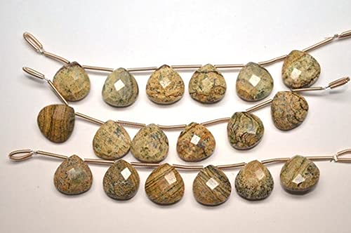Perles jaspe paysager 14mm cœur pour vos ateliers bijoux bohèmes