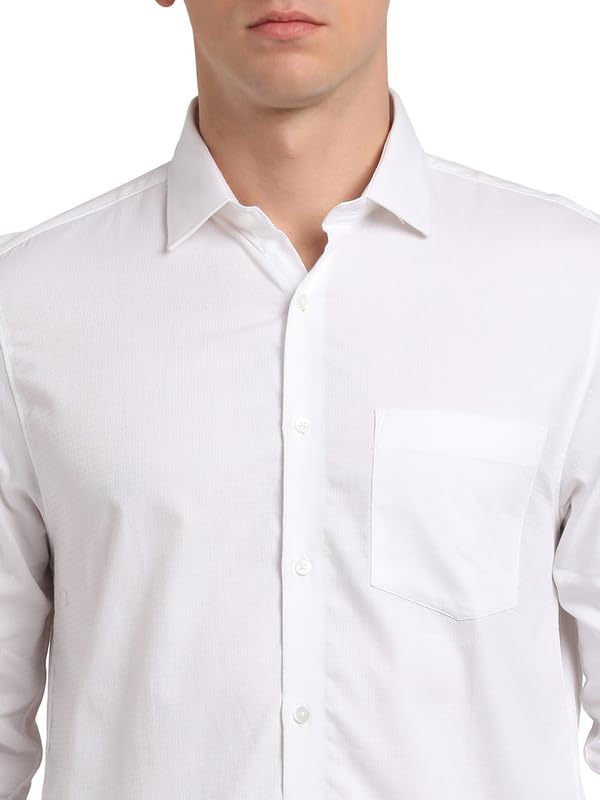 Turtle Camicia formale da uomo, 100% cotone, vestibilità aderente, colore bianco