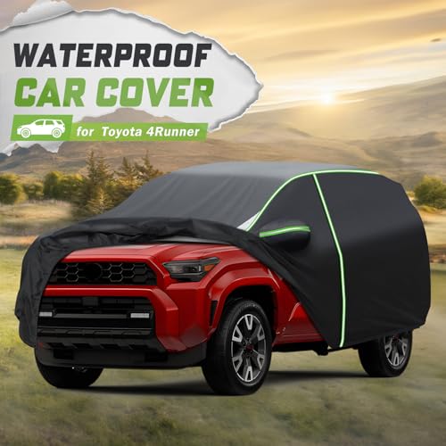Image of Mixsuper Liner Car Cover for Toyota 4Runner 2002-2026, 7 Layers Waterproof Car Cover Accessories for 4Runner with Zipper Door, Windproof Straps, Reflective Strips, Anti-UV, All Weather