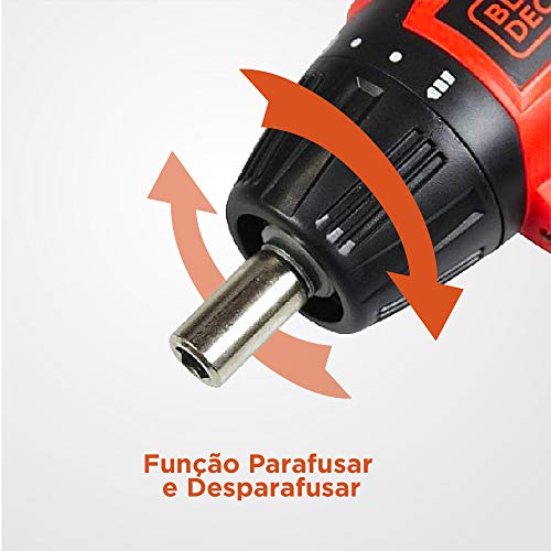 Black Decker Parafusadeira, Bateria 4.8V, com16 Acessórios, Modelo KC4815B, Bivolt