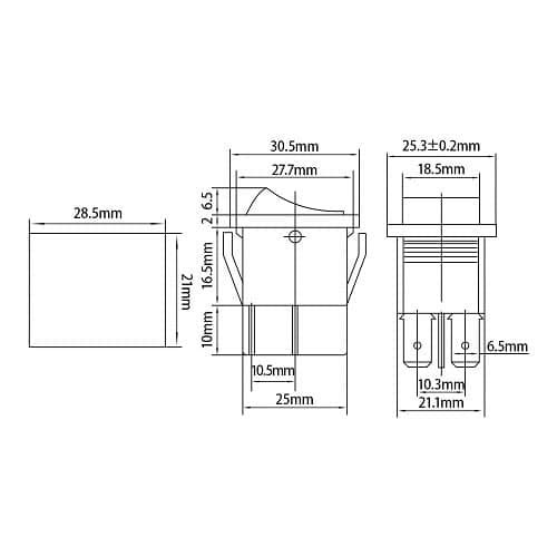 Interruptor Basculante DPST ON/OFF 4 pin, 1 Unidad - imagen 3