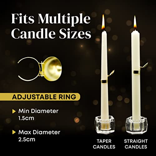 Automatic Candle Extinguisher Clip On – Spring-Loaded Automatic Candle Snuffer Ring For Taper Candles – Adjustable, 0.6-1 In. Diameter Swedish Candle Snuffer – Candle Accessories, (5 Pcs, Gold) #TOP3