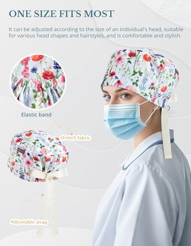 Gorro Quirúrgico Euro Estilo Floral para Mujeres miniatura 4
