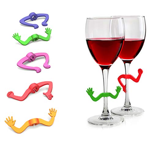 GLOBALDREAM Marqueur de Verre, 18 Pièces Silicone Marqueurs à Boisson en Silicone de Verre à vin pour Les Verres à Eau ou Les Verres à vin Famille fêtes et événements (3 Modèles) Cover