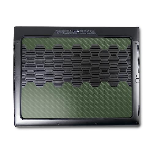 Image of MightySkins Carbon Fiber Skin Compatible with Alienware M18 R1 (2023) Full Wrap Kit - Solid Olive | Protective, Durable Textured Carbon Fiber Finish | Easy to Apply & Change Styles | Made in The USA