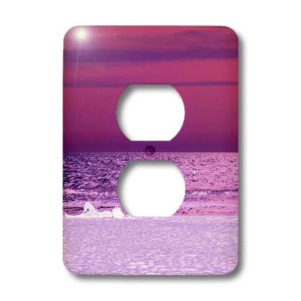 Couvercle d'interrupteur plage abstrait violet 3dRose lsp_174255_6 anti-rayures