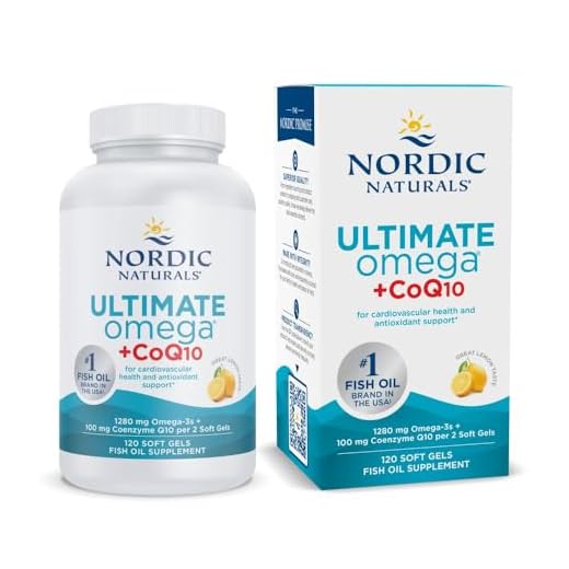 Nordic Naturals Ultimate Omega + CoQ10, Lemon - 120 Soft Gels - 1280 mg Omega-3 + 100 mg CoQ10 - Heart Health, Cellular Energy, Antioxidant Support - Non-GMO - 60 Servings