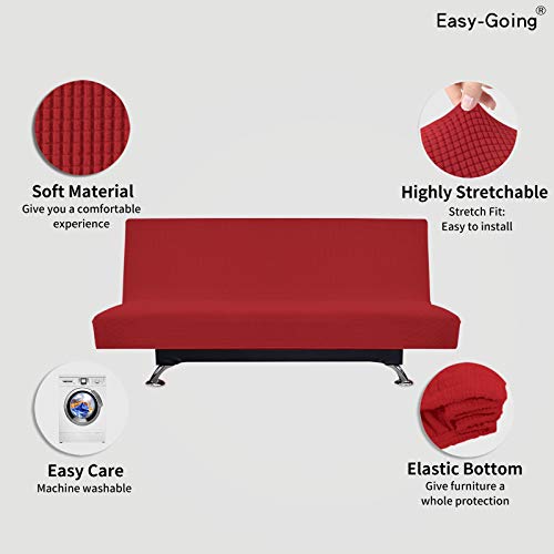 Image of Easy-Going Stretch Large Futon Slipcover Armless Futon Cover Christmas Red