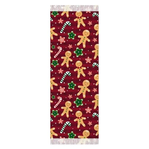 Christmas with Gingerbread Men, Candies Women's Autumn Winter Scarf Tassel Soft Warm Blanket Scarf Shawl2