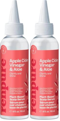 RENPURE,Scalp Serum Apple Cider Vinegar Clarify Shine,4 Fl Oz,(Pack of 2)