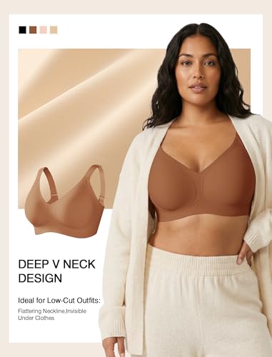 Image of Jelly Wireless Bras for Women No Underwire Push Up Seamless Full Coverage Bralettes Support Lift Everyday Bra