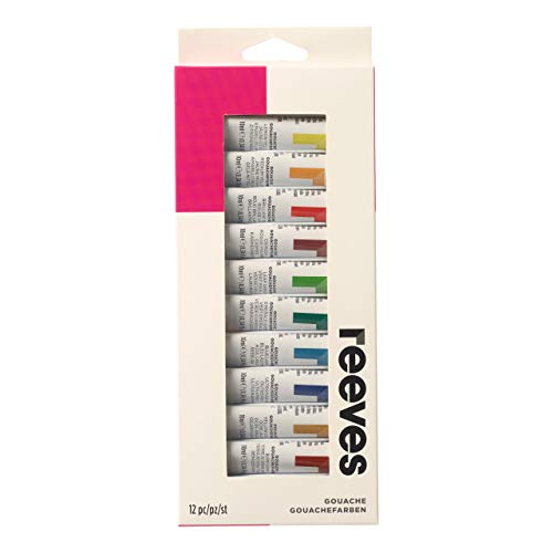 Image of Reeves Gouache Paint-10ml, Set of 12