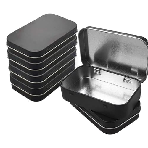 FUANA Paquete de 6 cajas de almacenamiento rectangulares con tapas con bisagras, 95 x 60 x 22 mm, bálsamo labial, cosméticos, macetas de muestra y objetos pequeños