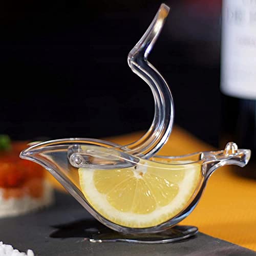Image of Manual Lemon Squeezer Orange Fruit Hand Juicer Kitchen Acrylic Clips Tools, Glass Acrylic crystal Press Juicer, Kitchen Tools Dinner Plate Elegance Press Bird Lemon & Lime Squeezer. (Pack Of 2)
