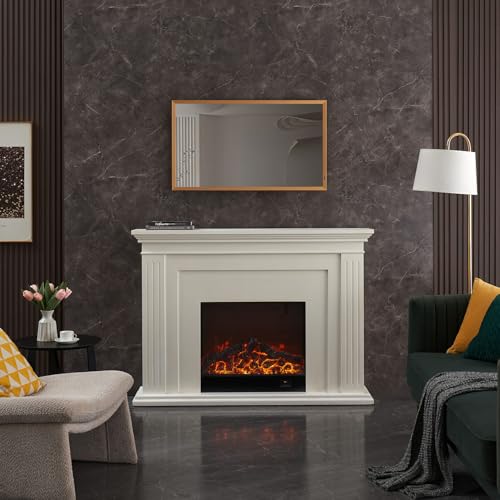 Image of 43-Inch Smart Mirror TV - Gold Aluminum Art Frame - 4K UHD Waterproof Display, Elegant Two-in-One TV and Mirror for Bathroom, Home or Commercial Use
