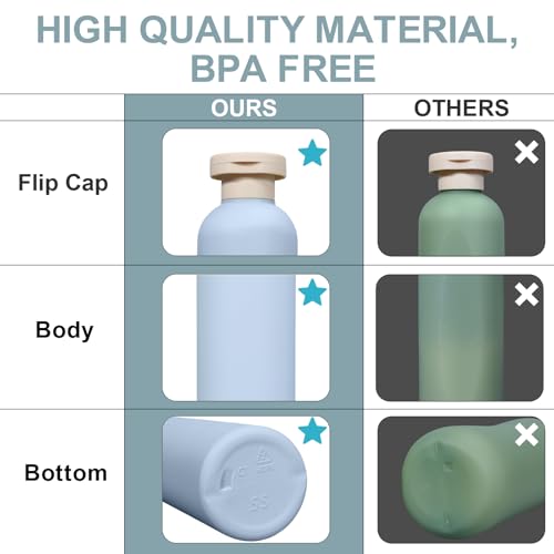 ASEVAT 8.8 oz Leak Proof Travel Bottle with Flip Cap, Shampoo and Conditioner Bottle Set, Refillable Containers for Lotion, Cream Shampoo(4Pcs)