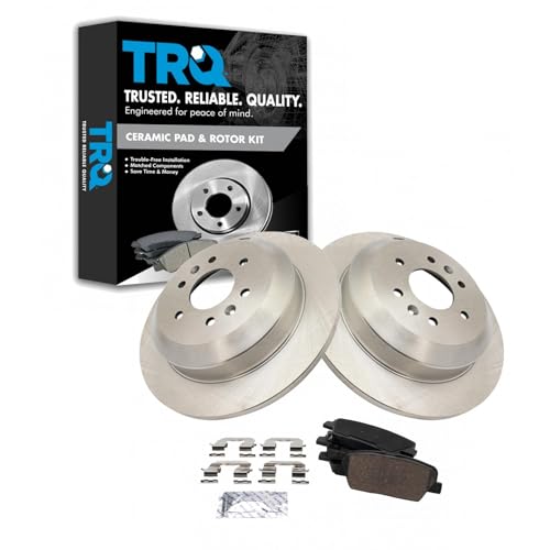 Image of TRQ Rear Brake Pad and Rotor Set Ceramic