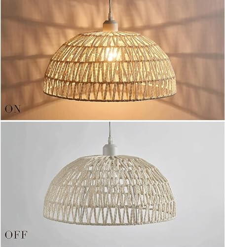 Lámpara artesanal de cesta tejida estilo japonés para salón 3