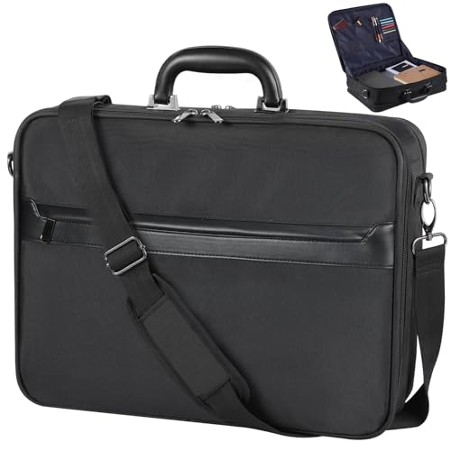 Jetviivid Aktentasche Herren 15.6 Zoll Laptoptasche Groß Wasserdichte Briefcase mit Schultergurt Businesstasche für Büro Schwarz