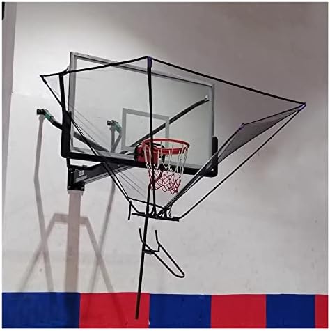 Hanging Basketball Return，Basketball Shot Returner,Portable Ball Return System for Traditional Pole/Wall Mounted Basketball Hoops, Indoor Outdoor Foldable Basketball Rebound Net, 180° Rotata