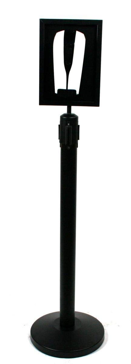 Desinfektionsständer Desinfektionsspender Hygienestation schwarz 500ml 110cm mit Plakathalter und Absperrseil