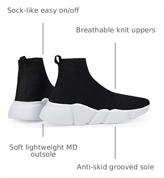 Image of Santiro Walking Shoes for Men Lightweight High Top Sneakers Breathable Knit Athletic Running Shoes Fashion Gym Sports Shoes