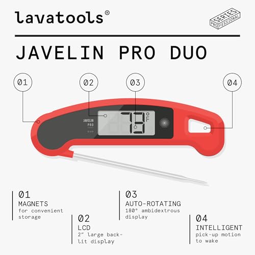 Lavatoolsjavelinproduoultrafast1secondprofessionaldigitalinstantreadmeatthermometerforgrillandcookingautorotatingbacklitdisplayip65waterresistantnsfcertifiedsambal Urban Country Home Decor Lavatools javelin pro duo ultra fast 1 second professional digital instant read meat thermometer for grill and cooking auto rotating backlit display ip65 water resistant nsf certifiedsambal urban country home decor